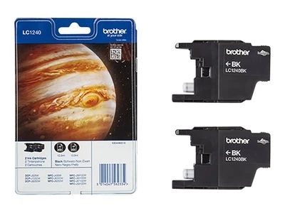 Brother LC-1240BKBP2DR rašalo kasetė Originalus Juoda 2 vnt