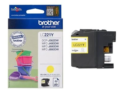 Brother LC-221Y rašalo kasetė Originalus Geltona 1 vnt