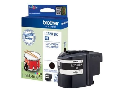 Brother LC-22UBK rašalo kasetė, Juodas