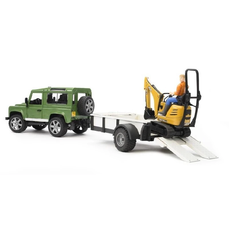 BRUDER sunkvežimis Land Rover ir eskavatorius su darbuotoju, 2593
