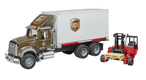 Logistiko sunkvežimis su keltuvu Bruder Mack Granite UPS