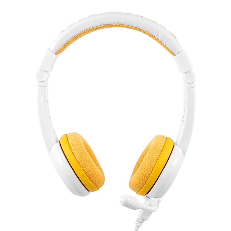 Laidinės ausinės vaikams BuddyPhones School+ geltonos spalvos