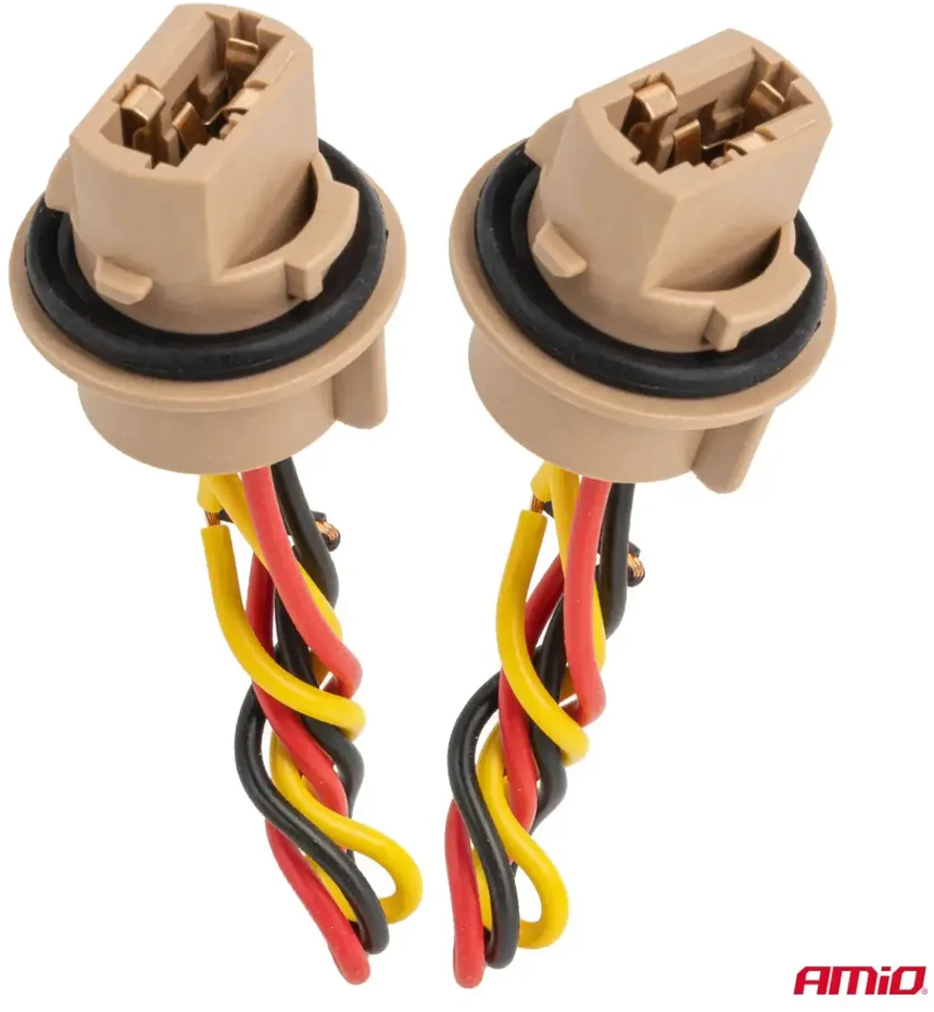 T20 LED lemputės lizdas 12V W21/5W, WY21/5W, W3x16q, 7443, 2 vnt. AMIO-04834
