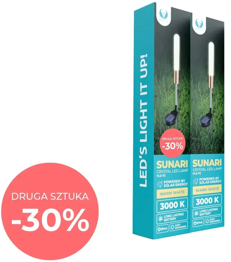 Eko Light „Telforceone“ rinkinys „Forever Light“ saulės LED lempa SUNARI FLS-72 krištolinė lempa, apvali, 3000K, 600mAh, 0,72Wh, Ni-MH x2