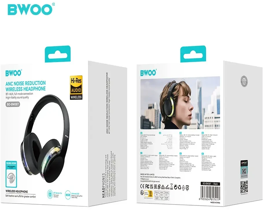 Bluetooth ausinės Bwoo Premium (BW587) juodos
