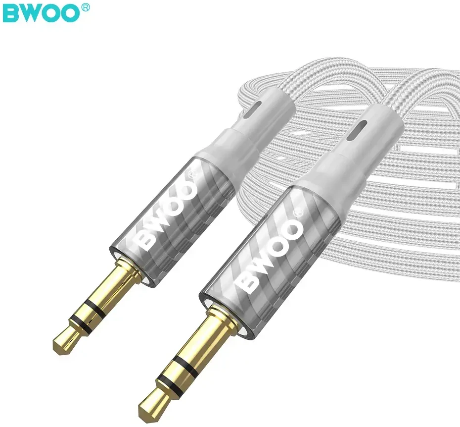 Audio adapteris Bwoo (AUX075) 3,5mm į 3,5mm (p-p) pilkas