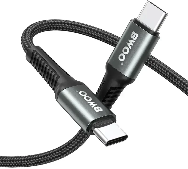 BWOO Braided Cable USB-C - USB-C 3m 60W juodas