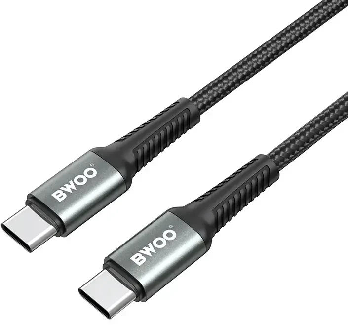 BWOO Braided Cable USB-C - USB-C 3m 60W juodas