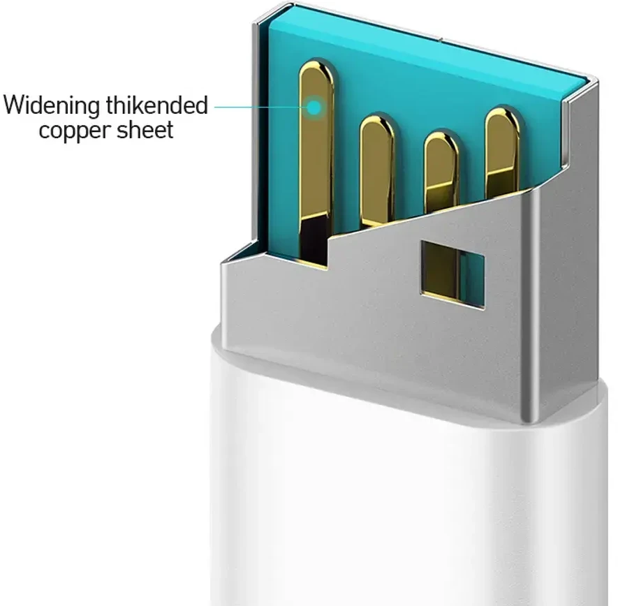 BWOO 3A kabelis BO-X172C USB-A į USB-C 1 m, baltas