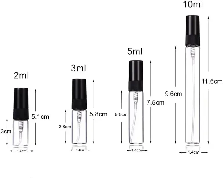 „By Perfume“ daugkartinio naudojimo stiklinis kvepalų buteliukas 2 ml