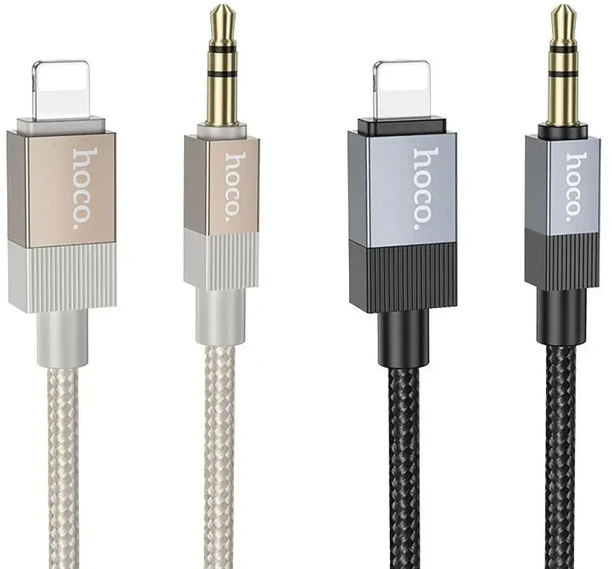 AUX kabelis Jack 3,5 mm (kištukas) - Lightning (kištukas) Hoco 1 m UPA32A juodas