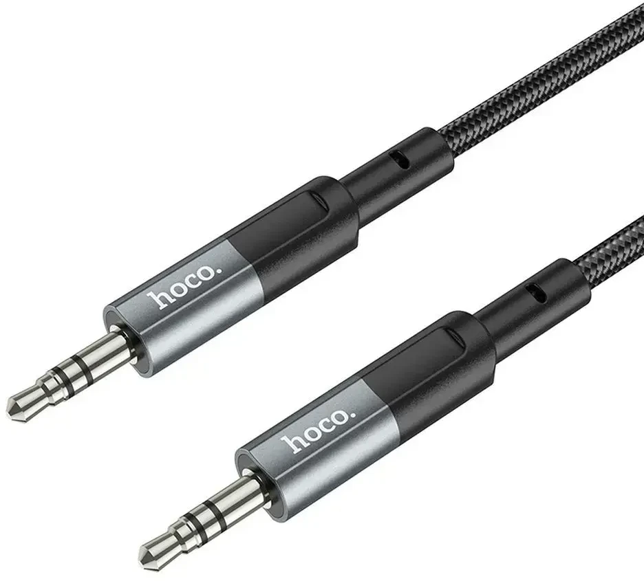 Kabelis AUX lizdas 3,5 mm į lizdą 3,5 mm Hoco 1 m UPA23 metalinis pilkas