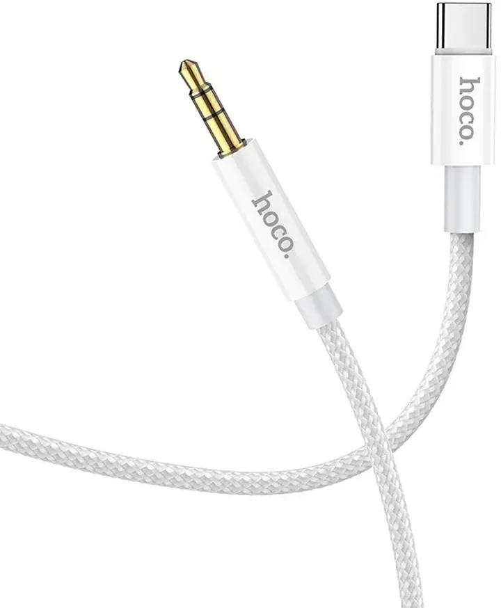 Kabelis AUX Jack 3,5 mm - USB C Hoco 1 m UPA19 sidabrinis