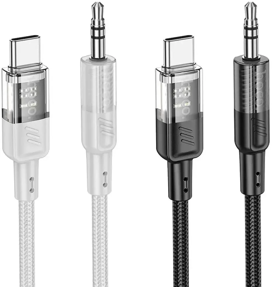 Kabelis AUX Jack 3,5 mm - USB C Hoco 1,2 m UPA27 juodas