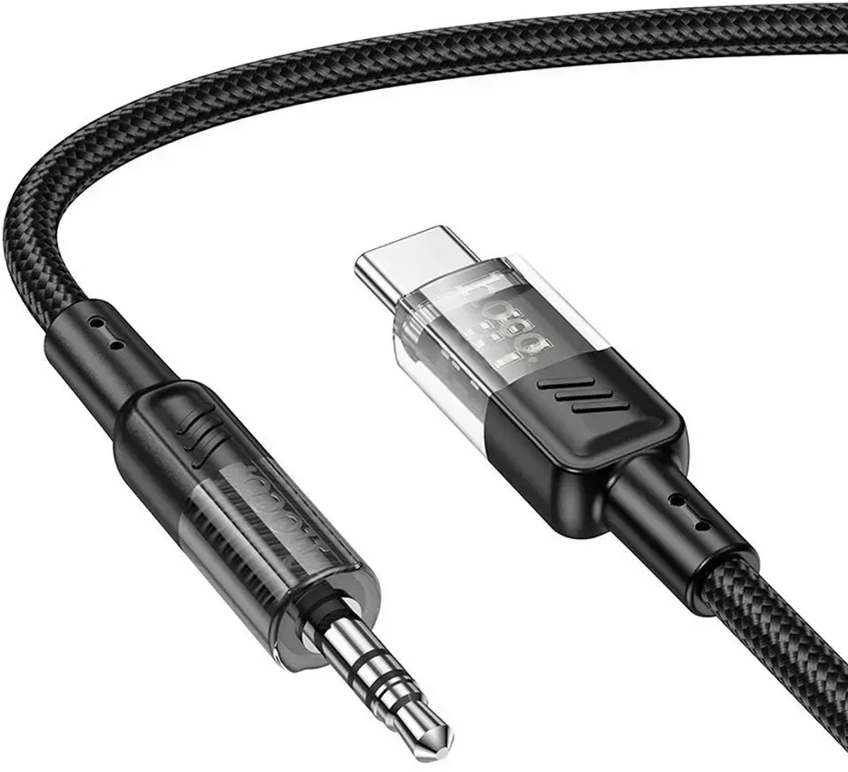 Kabelis AUX Jack 3,5 mm - USB C Hoco 1,2 m UPA27 juodas
