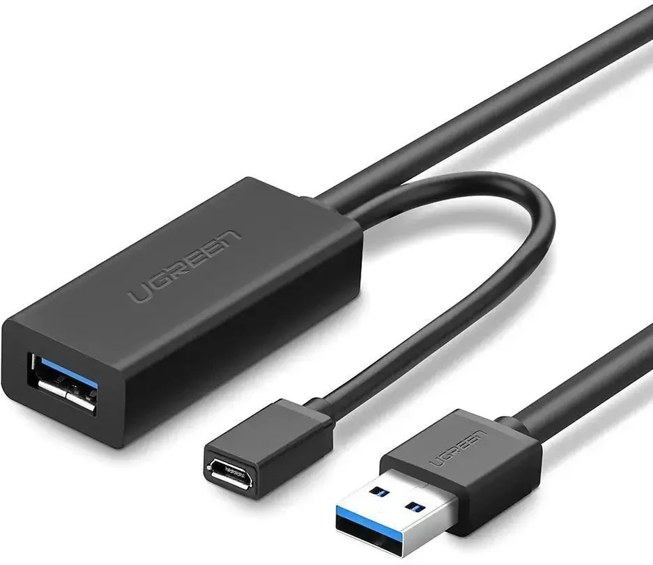 Kabelis ilgiklis USB3.0 5m su micro USB lizdu papildomam maitinimui US175 UGREEN