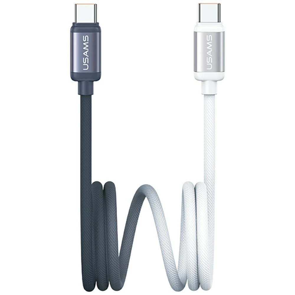 Kabelis USAMS Bicolor Series SJ756 PD 60W USB-C/USB-C 1.2m juodos spalvos ir baltos spalvos