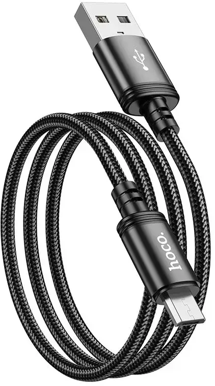 Cable USB A to Micro USB Hoco 2,4A 1 m X89 juodas