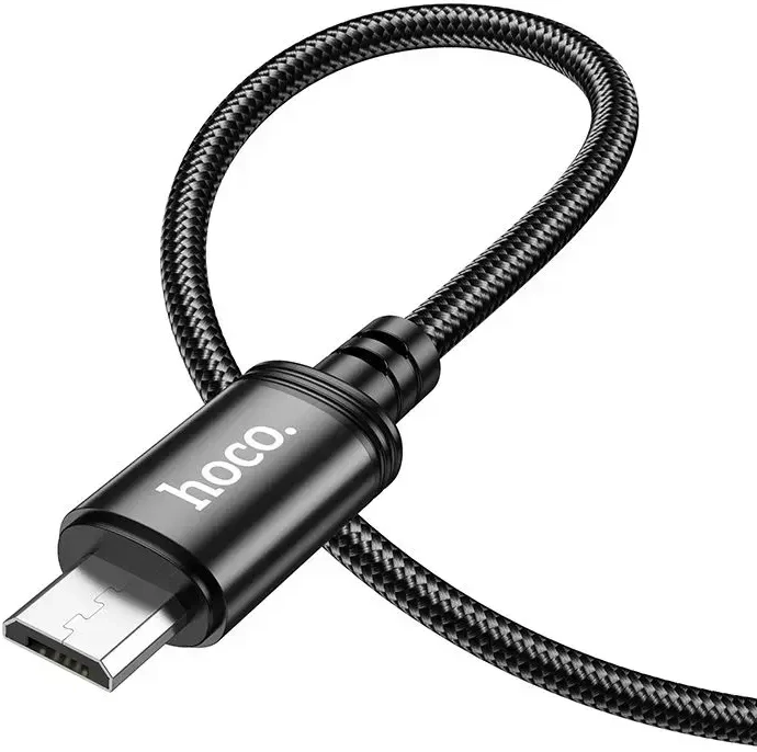 Cable USB A to Micro USB Hoco 2,4A 1 m X89 juodas
