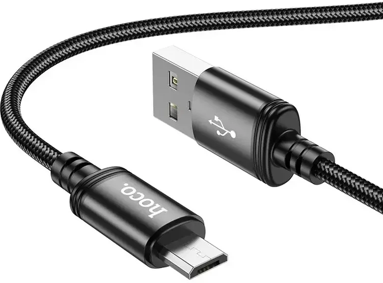 Cable USB A to Micro USB Hoco 2,4A 1 m X89 juodas