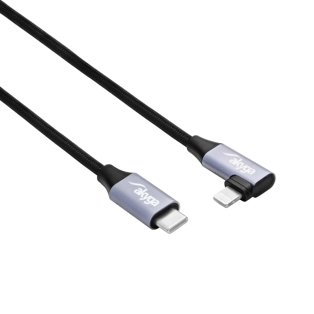 AKYGA Cable USB AK-USB-56 USB type C m / Lightning m Angle ver. 2.0 30W 1m