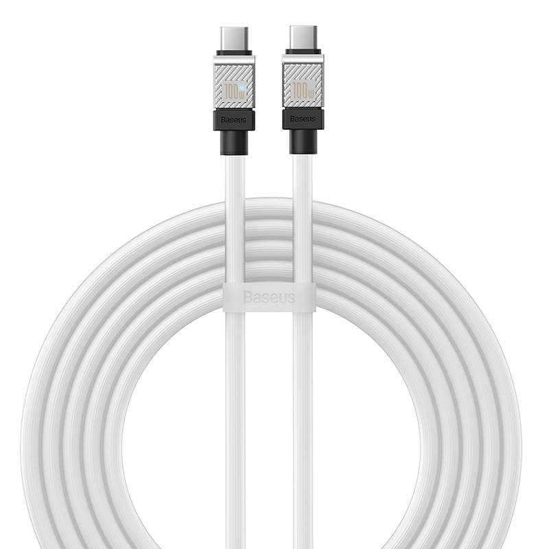 USB-C laidas su USB-C Baseus CoolPlay 100W 2m (baltas)