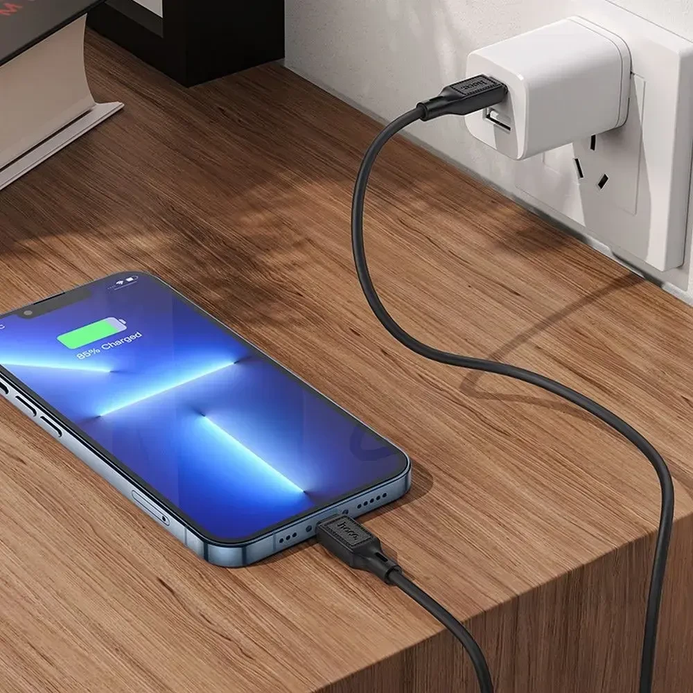 Cable USB C to Lightning Hoco PD 20W 1 m X90 juodas