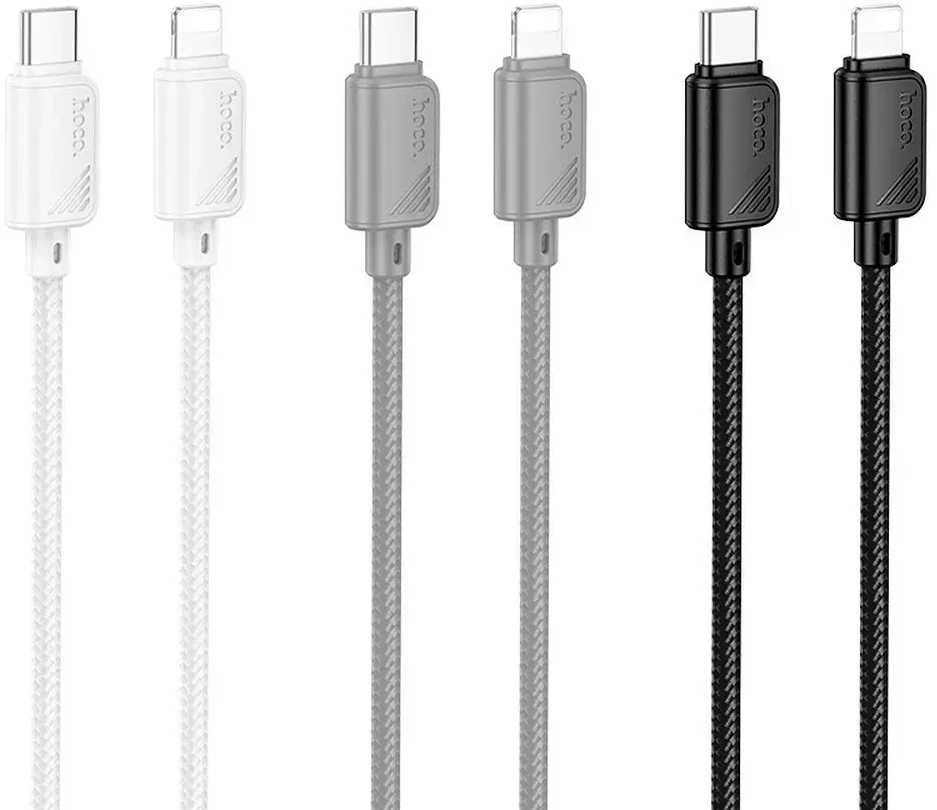 USB C - Lightning kabelis Hoco PD 27W 1 m X113 baltas