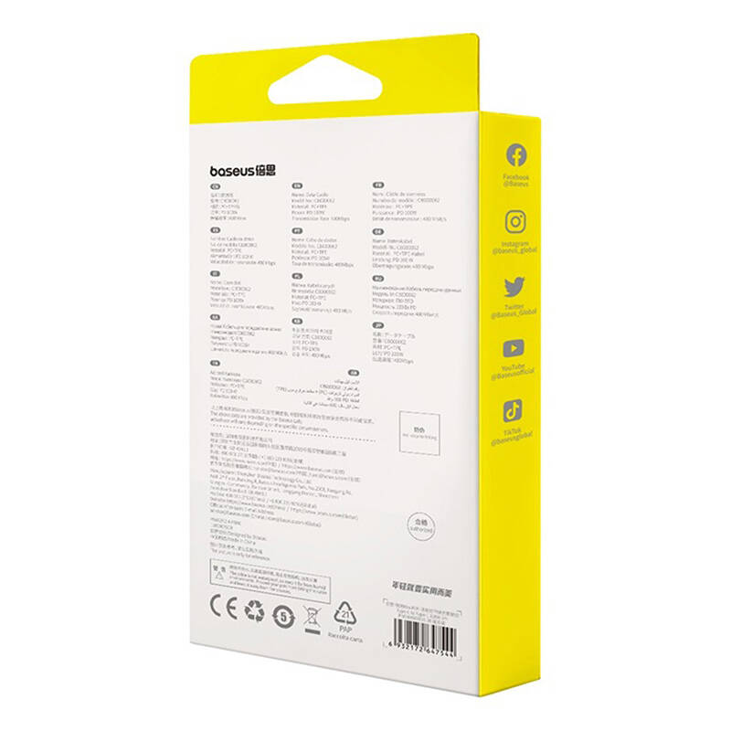 Laidas iš USB-C į USB-C Baseus Free2Draw, PD, 100 W, 1 m (violetinė)