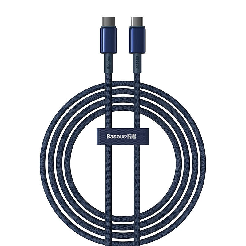 Baseus Tungsten Gold kabelis USB-C - USB-C 100W 2m - Mėlynas
