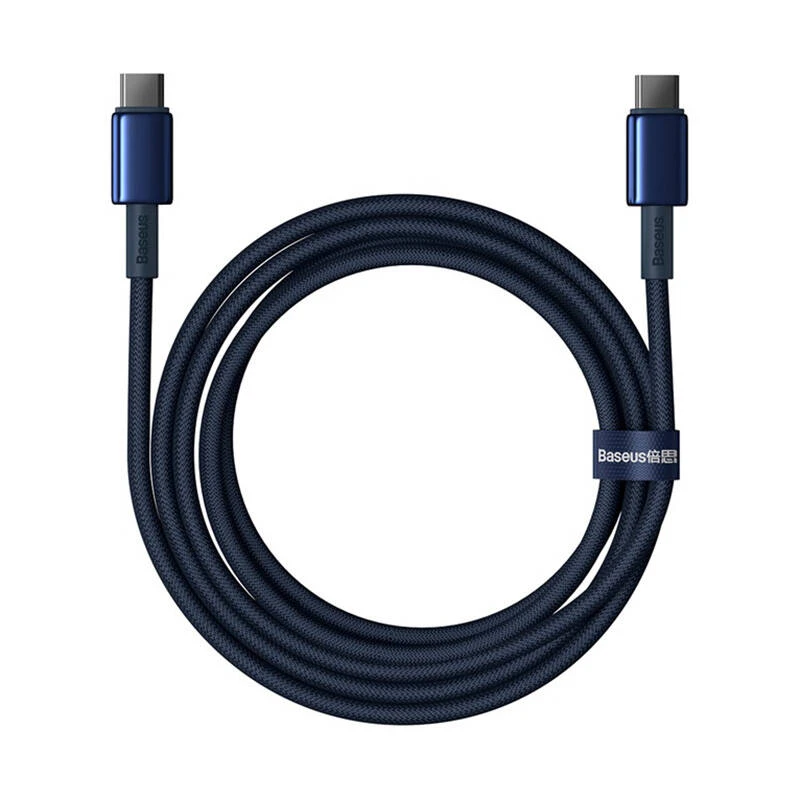 Baseus Tungsten Gold kabelis USB-C - USB-C 100W 2m - Mėlynas