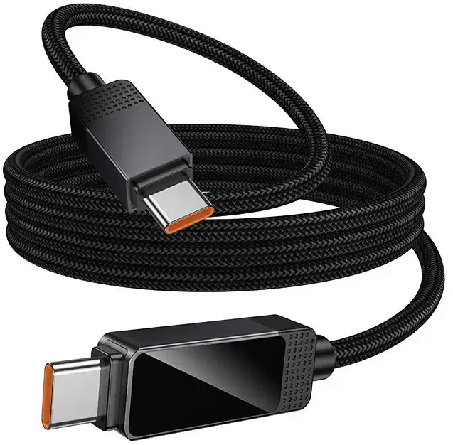 USB C į USB C laidas Hoco 3A 60 W su Dpot Matrix LCD 1 m U154 juodas