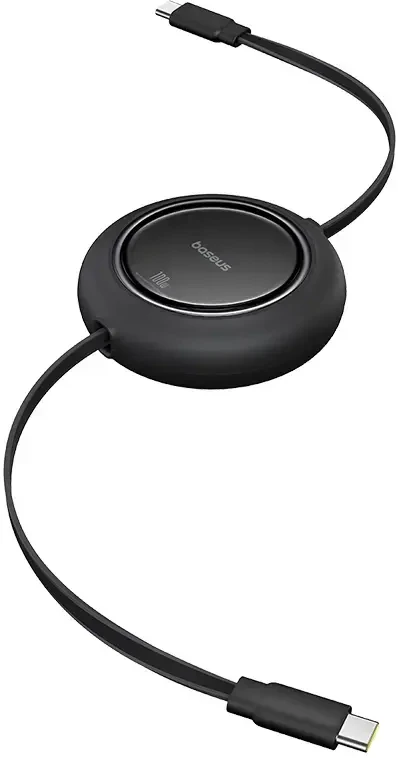 Baseus Free2Pull duomenų perdavimo ir įkrovimo kabelis | USB-C į USB-C | 100W | 1,5 m | juodas
