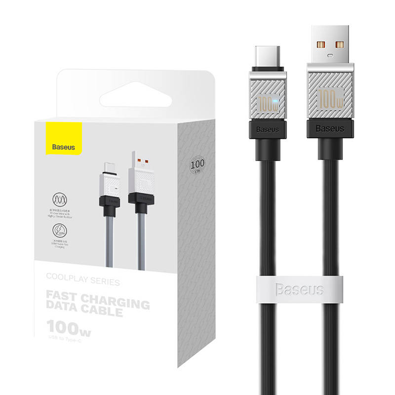 USB laidas su USB-C Baseus CoolPlay 100W 1m (juodas)