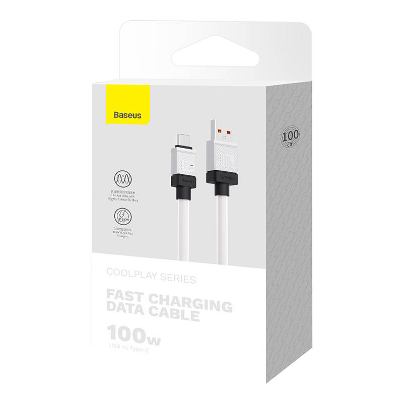 USB laidas per USB-C Baseus CoolPlay 100W 1m (baltas)