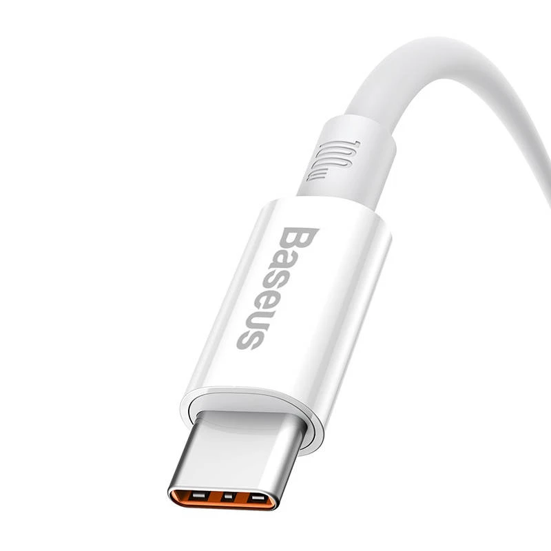 USB laidas per USB-C Baseus Superior 100 W 1.5 m (baltas)