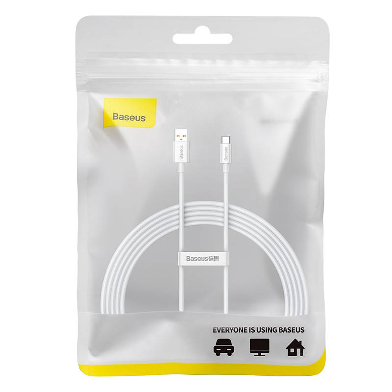 USB laidas per USB-C Baseus Superior 100W 2m (baltas)