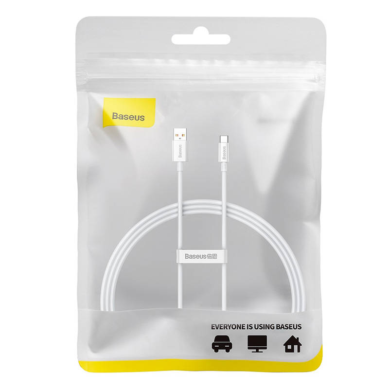USB laidas per USB-C Baseus Superior 100W 1m (baltas)