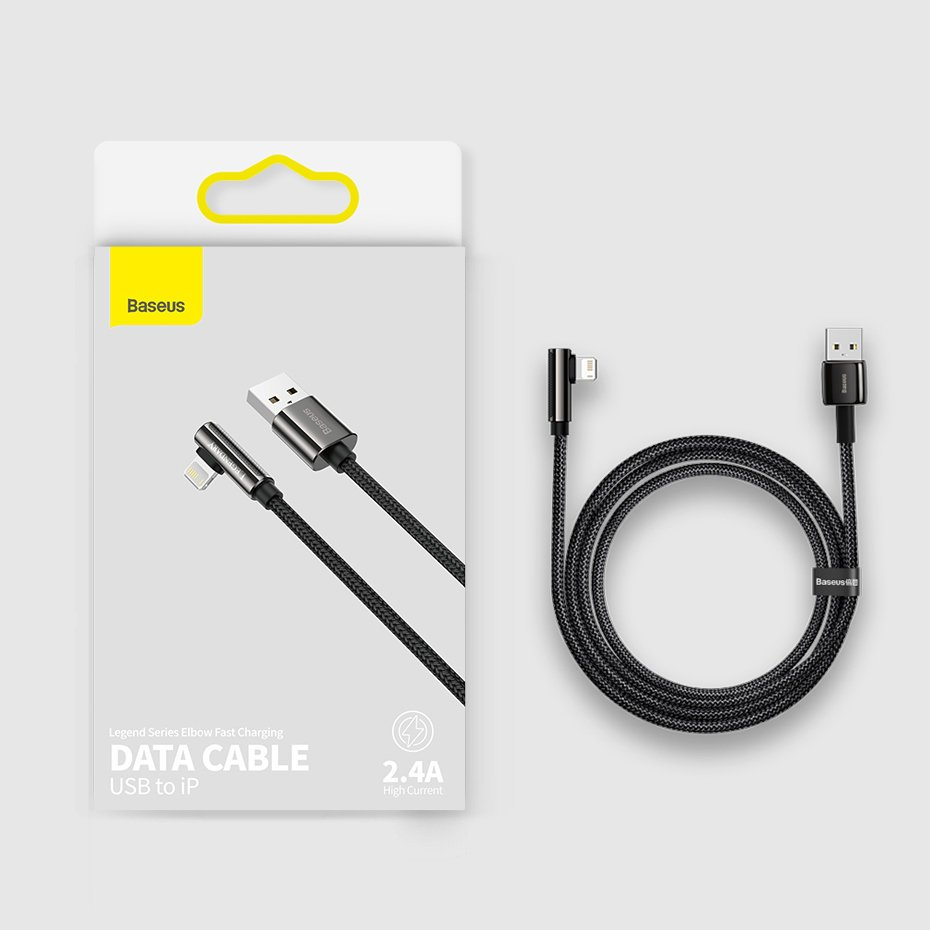 USB kabelis Baseus Legend iš USB į Lightning 2.4A 2.0m juodas CALCS-A01
