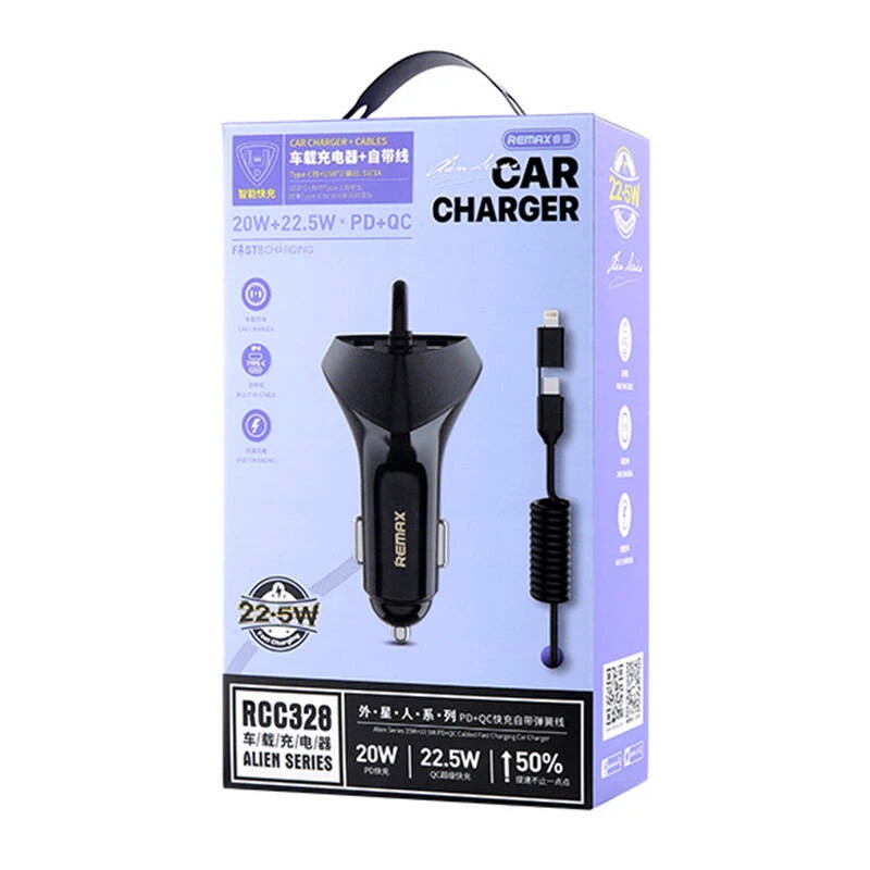 Įkroviklis automobilis Remax RCC328 20W+22.5W PD+QC