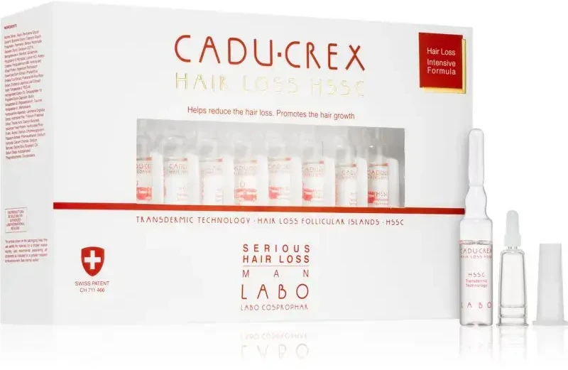 Cadu-Crex gydymas nuo stipraus plaukų slinkimo moterims. Plaukų slinkimas HSSC 20 x 3,5 ml