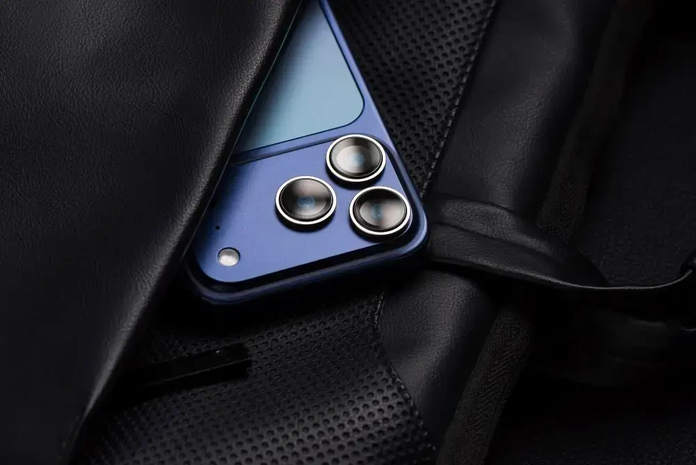 Tempered Glass Camera Lens for iPhone 17 Forcell Premium sidabrinis