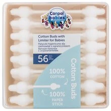 Canpolbabies CANPOL BABIES medvilniniai ausų krapštukai su ribotuvu, 55 vnt, 3/115