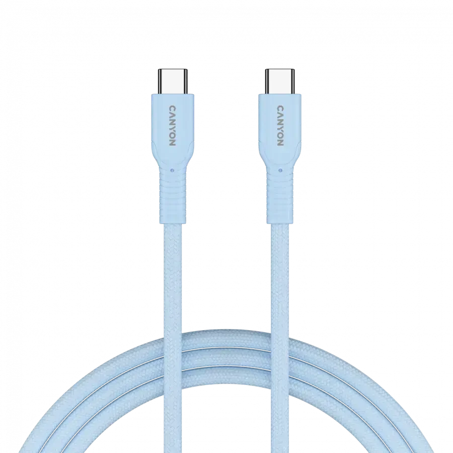 CANYON kabelis OnWire 60CL C-C 60W COLOR pintas 1m šviesos Mėlyna