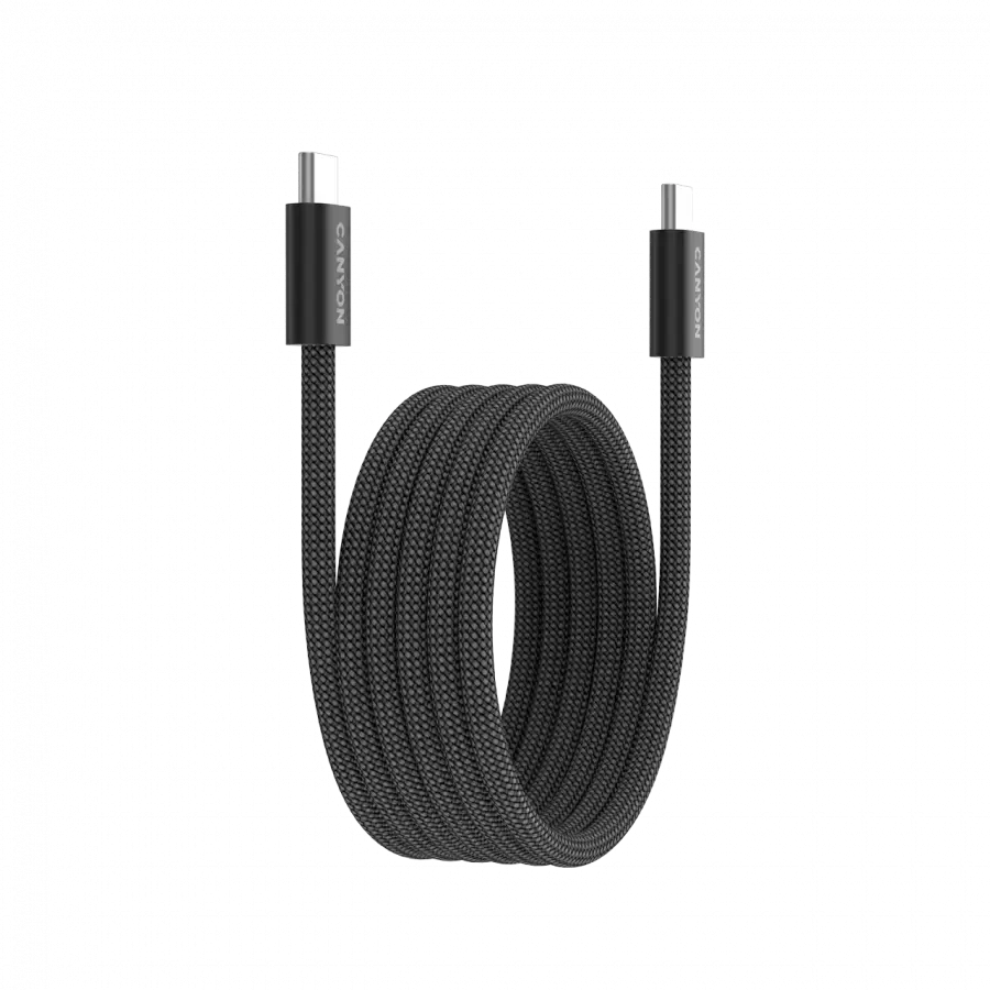 CANYON kabelis OnWire 60MG C-C 60W magnetinis pintas 1m Juodas