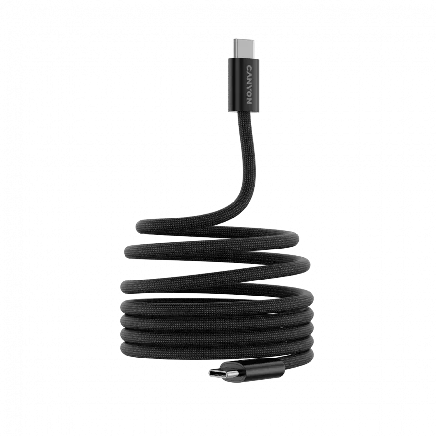 CANYON kabelis OnWire 60MG C-C 60W magnetinis pintas 1m Juodas
