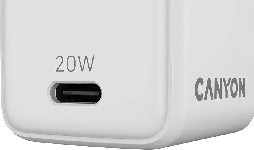 CANYON pakrovėjas CU20C GaN 20W 1xPD EU Baltas
