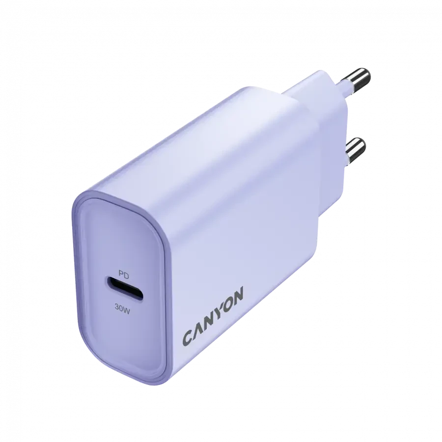 CANYON įkroviklis OnCharge 30CL Max Power 30W 1xPD EU Violetinė
