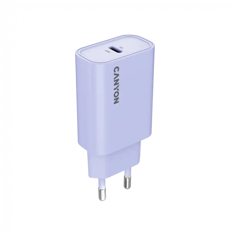 CANYON įkroviklis OnCharge 30CL Max Power 30W 1xPD EU Violetinė