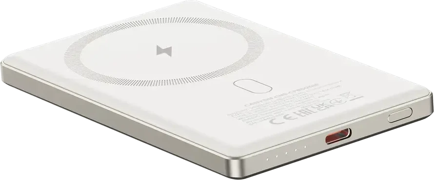 CANYON išorinė baterija OnPower 505 plonas magnetinis 5000 mAh PD20W smėlio spalvos